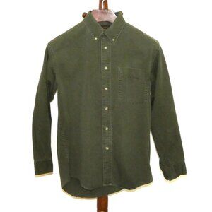 Eddie Bauer olive green button front shirt
